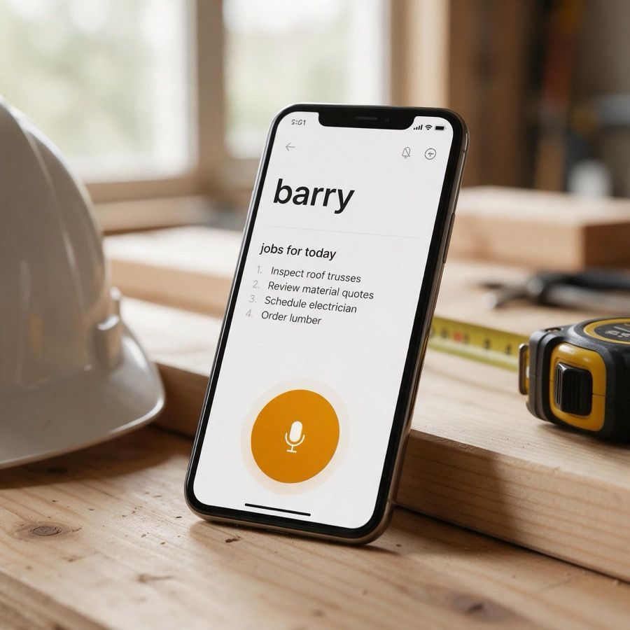 The Barry app for tradies on a phone
